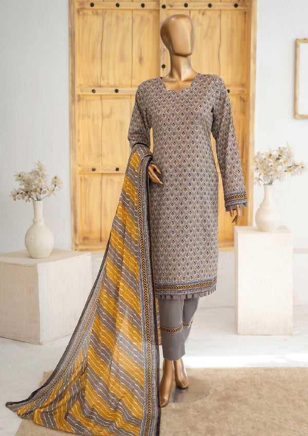 3 Piece - Digital Printed Luxury Lawn.