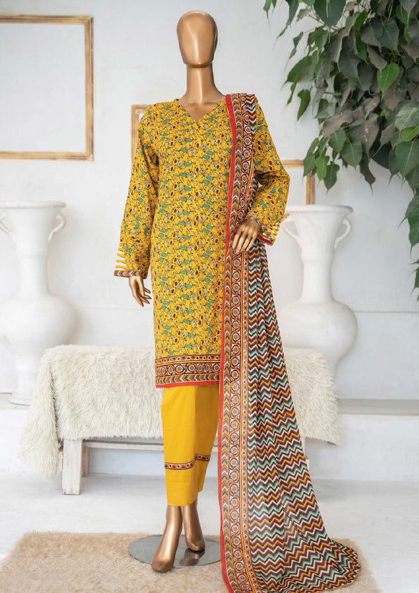 3 Piece - Digital Printed Luxury Lawn.