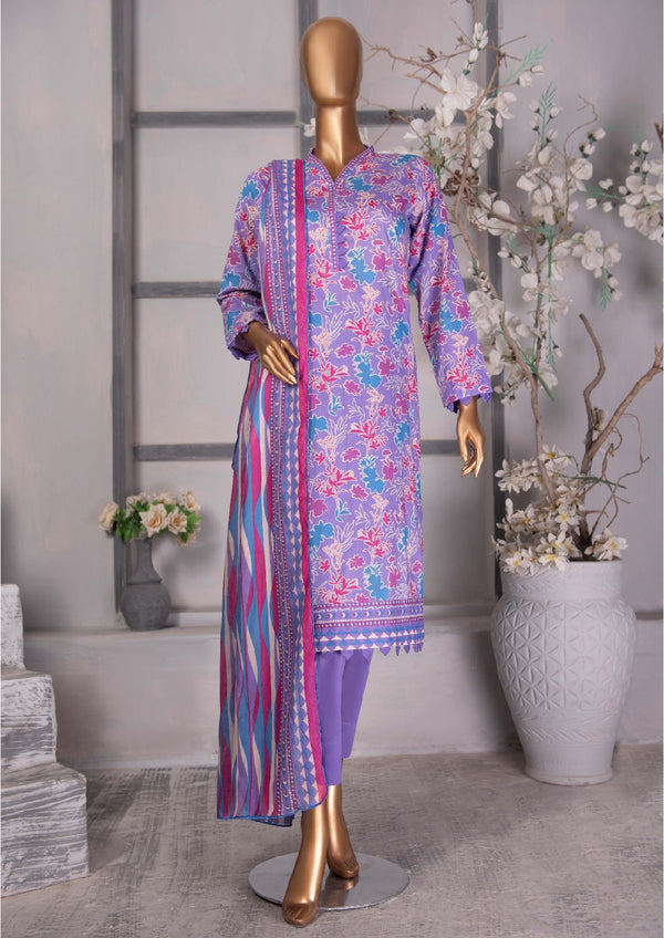 3 Piece - Digital Printed Luxury Lawn.