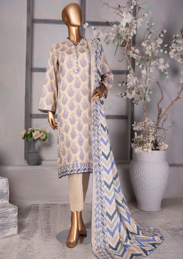 3 Piece - Digital Printed Luxury Lawn.