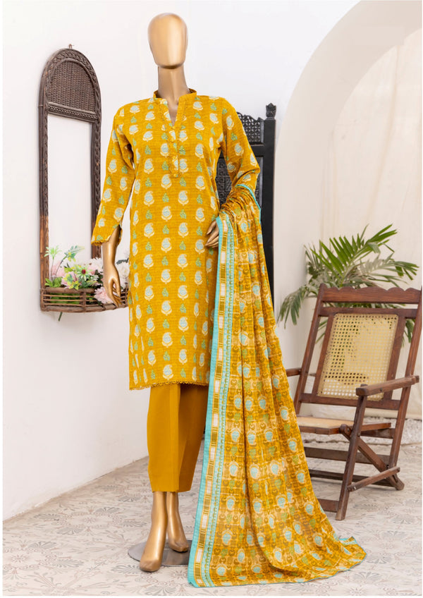 3 Piece – Printed Bana Dora Lawn Suit.
