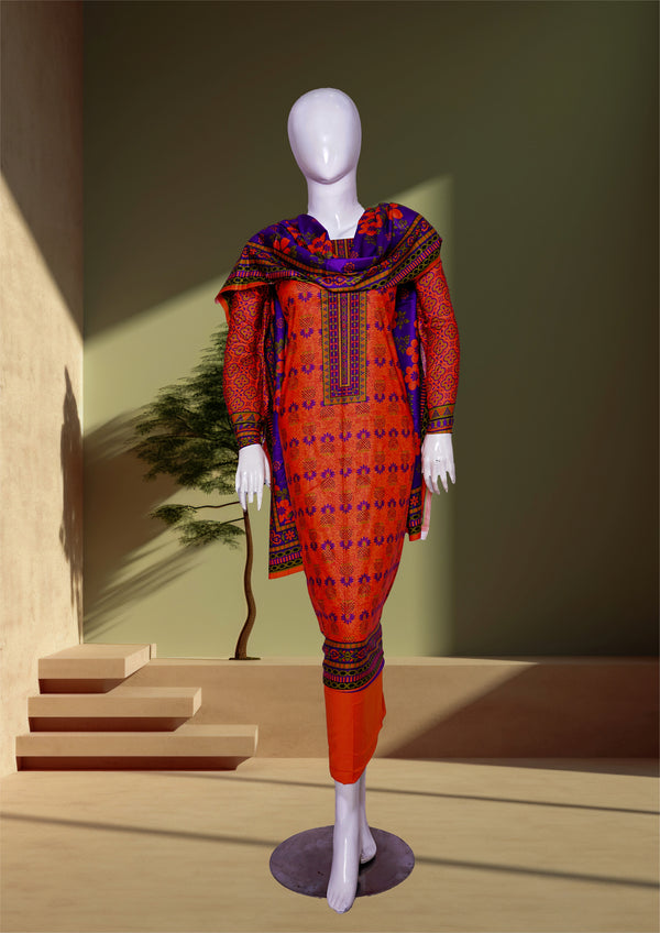 3 Piece - Printed Linen.