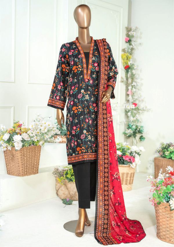 3 Piece – Printed Bana Dora Lawn Suit.