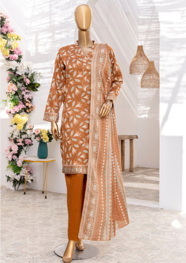 3 Piece – Printed Bana Dora Lawn Suit.