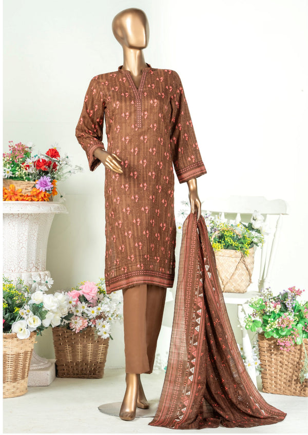 3 Piece – Printed Bana Dora Lawn Suit.