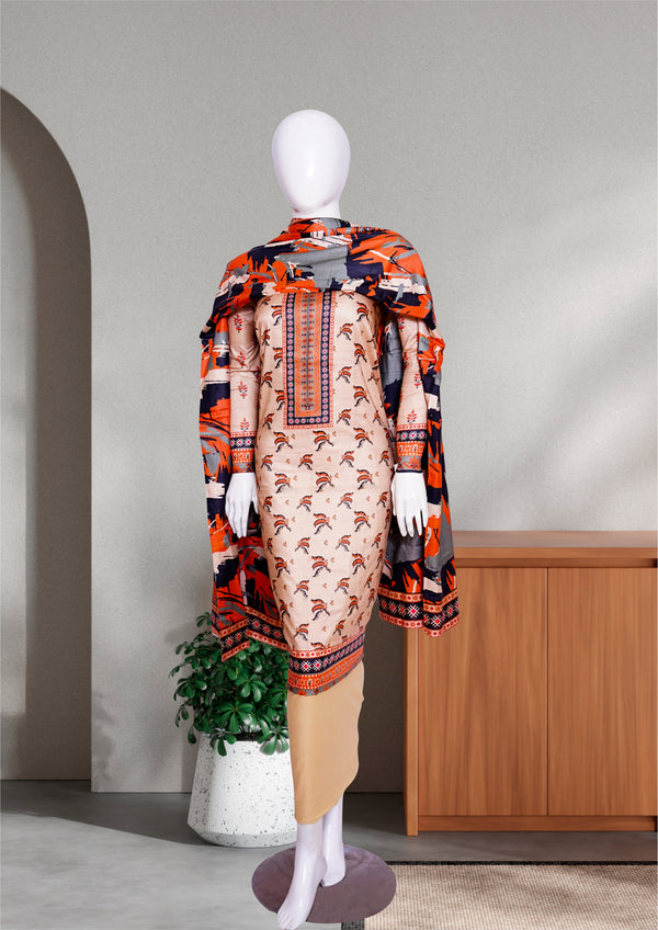 3 Piece - Printed Linen.