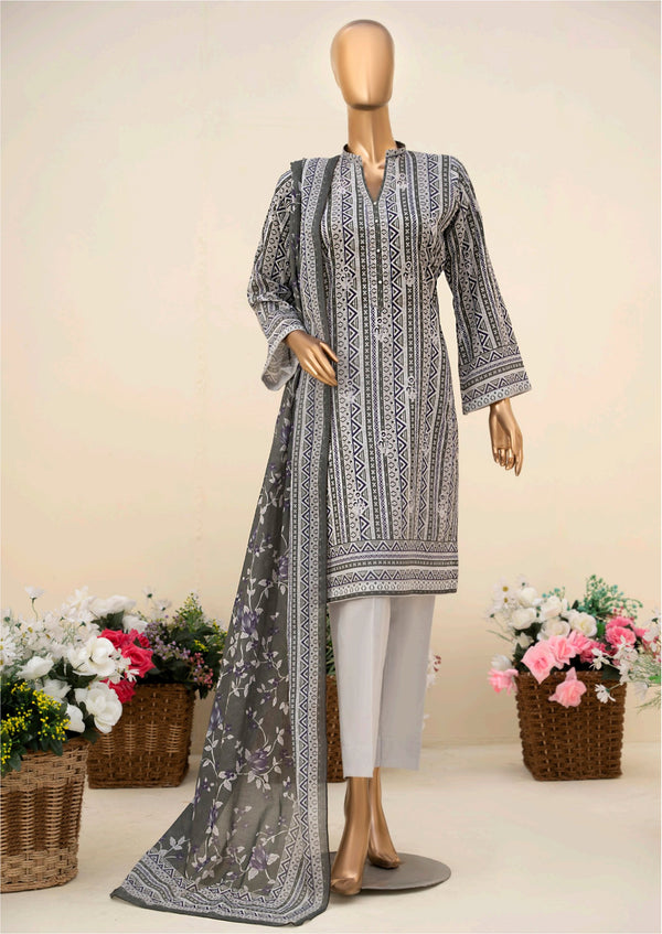 3 Piece – Printed Lawn Suit.