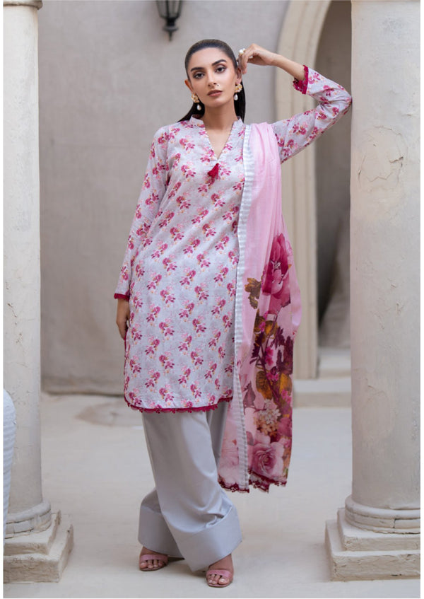 3 Piece - Digital Printed Luxury Lawn.