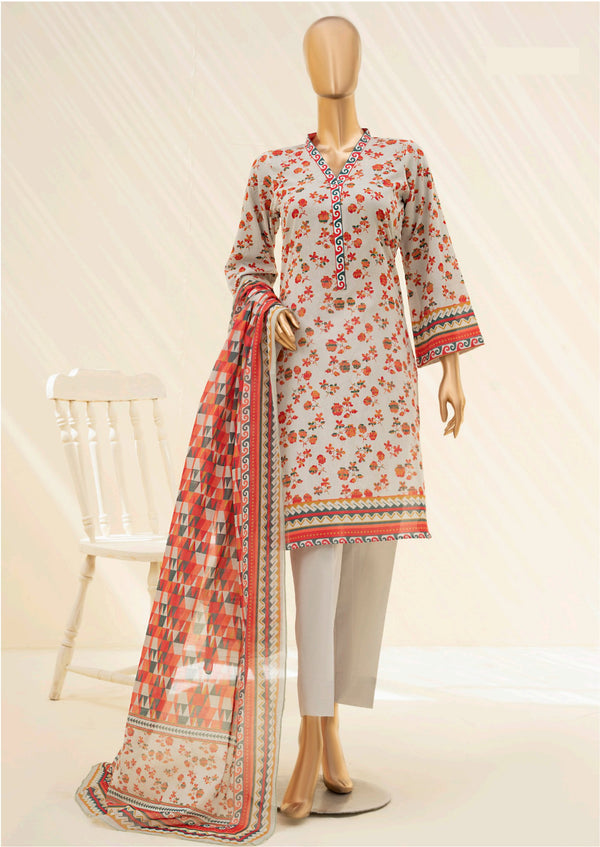 3 Piece – Printed Lawn Suit.
