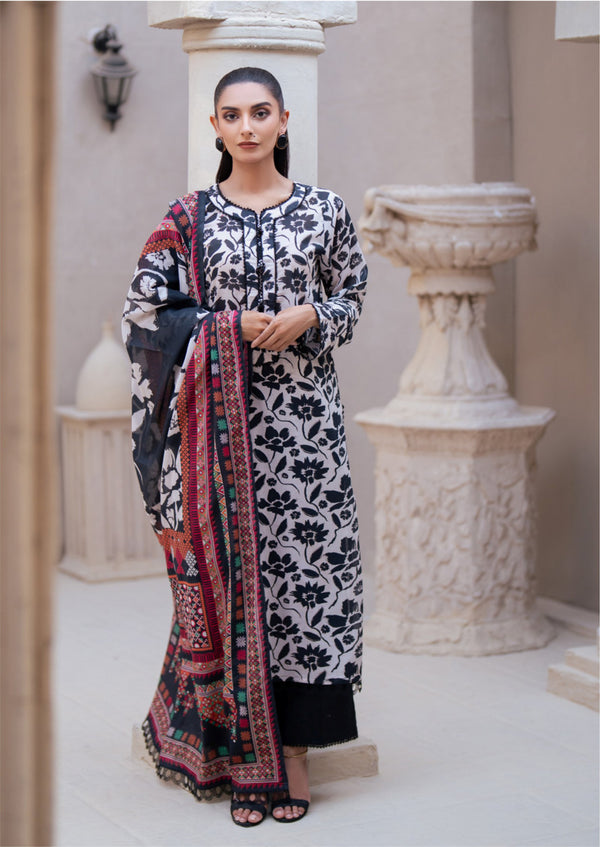 3 Piece - Digital Printed Luxury Lawn.